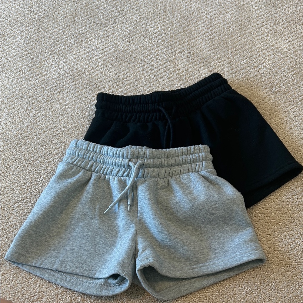 Women’s Black and Gray Sweat Shorts Set